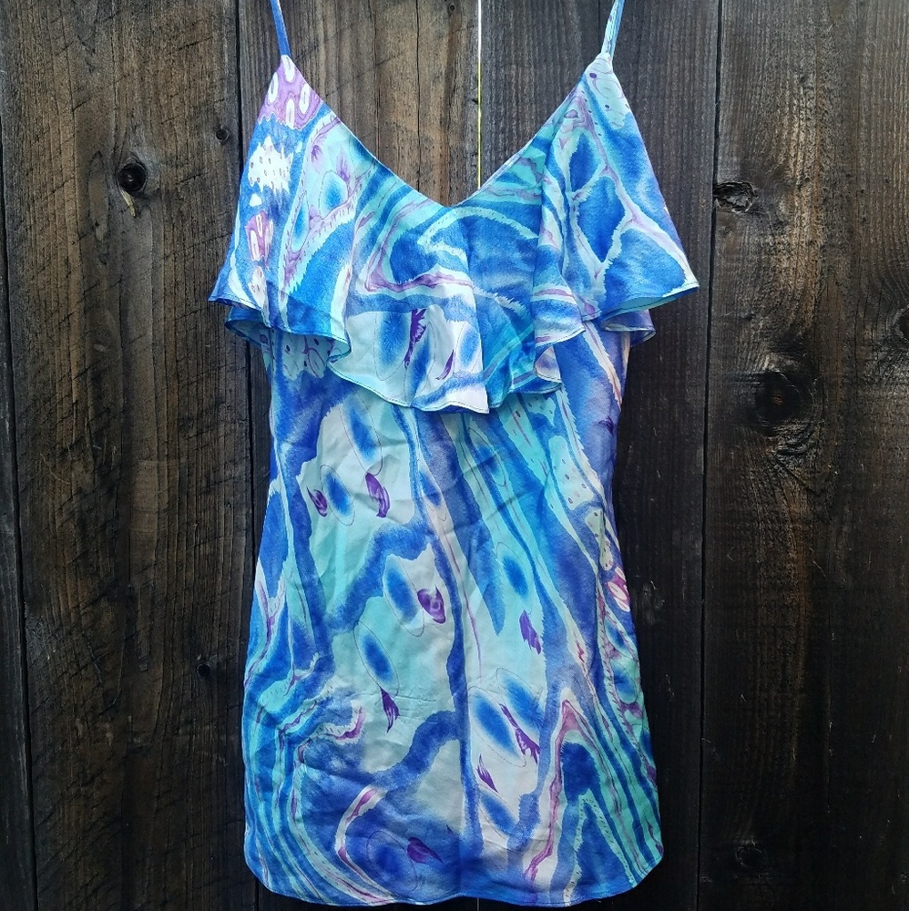 ZOA Nordstrom Zara Free People silk ruffle cami